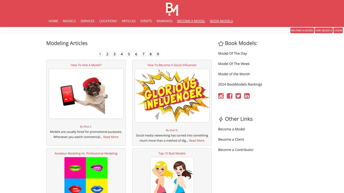 Old BookModels articles page